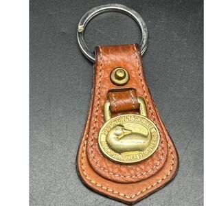 Vintage Dooney & Bourke All Weather Leather Solid brass Key Ring Key chain